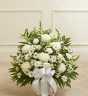 White Sympathy <BR>Floor Basket Davis Floral Clayton Indiana from Davis Floral